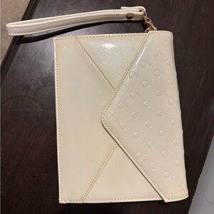 Pandora Cream Clutch with Textured Envelope Design